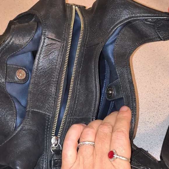 Coach Midsize Black Leather Tote Bag - Picture 12 of 16